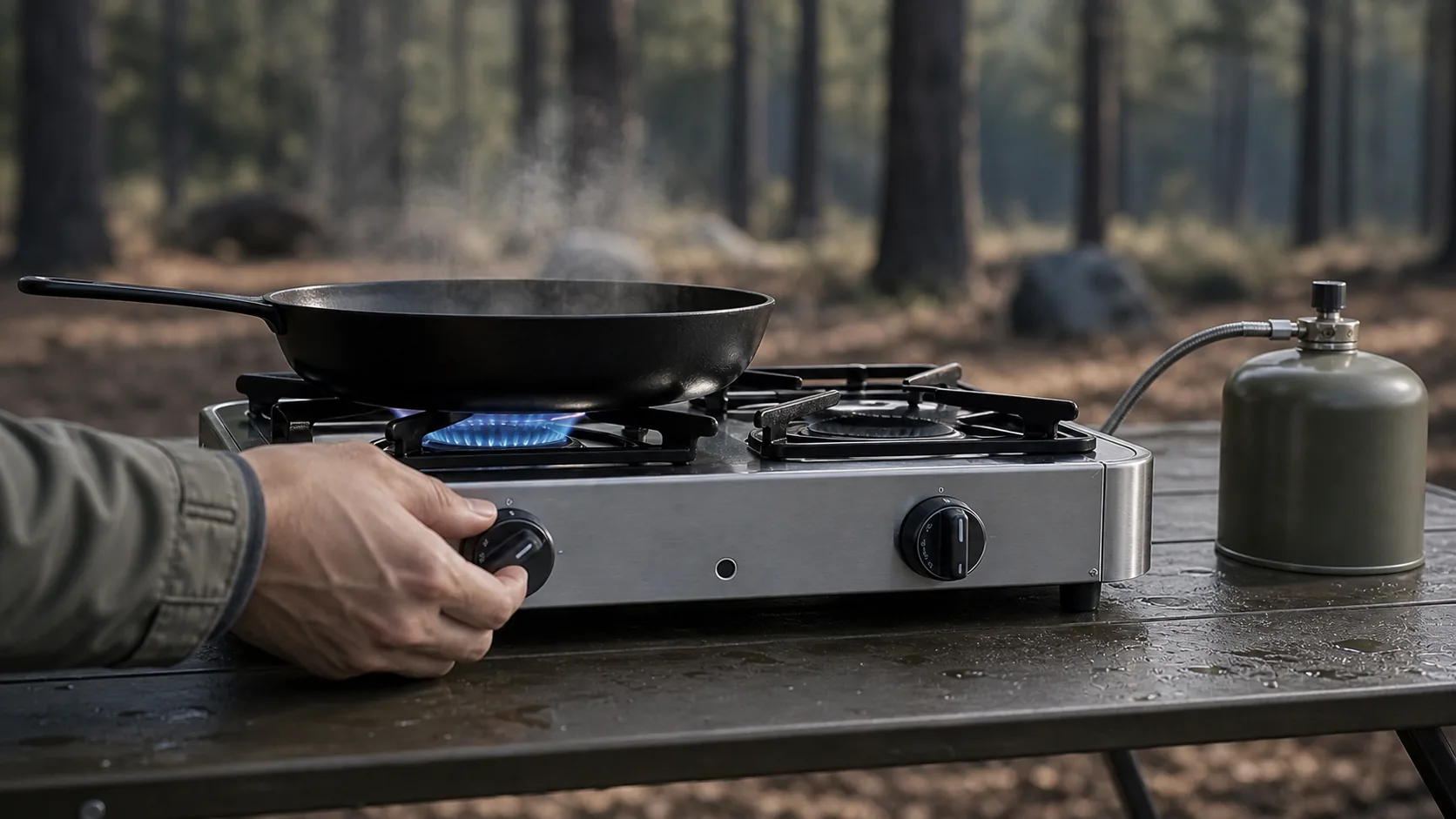 Lighting a Trail Stove outdoors